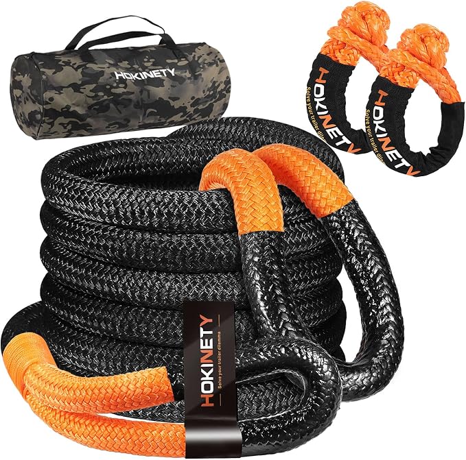 Kinetic Recovery Tow Rope: 1.26" x 30ft 55000LBS Snatch Strap by HOKINETY
