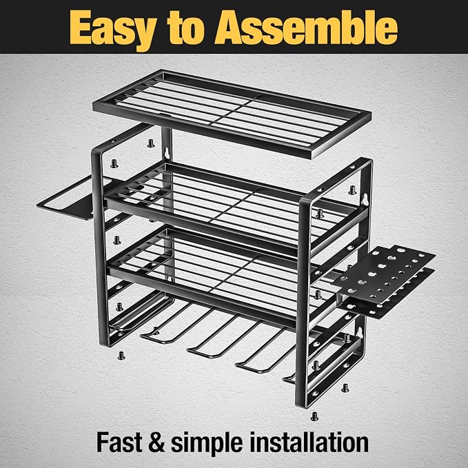 YYR 4 Layer Power Tool Organizer Wall Mount, Cordless Drill Hanger Storage Rack - Image 9