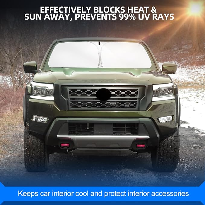 Windshield Sun Shade for Ni-ss-an Frontier 2022-2025 2026 Foldable Sunshade - Image 7