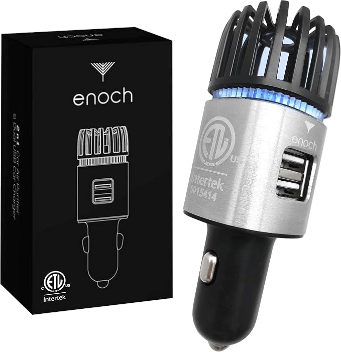 Enoch Car Air Purifier Premium Air Ionizer - 12V Plug-In Ionic Ozone Deodorizer by enoch