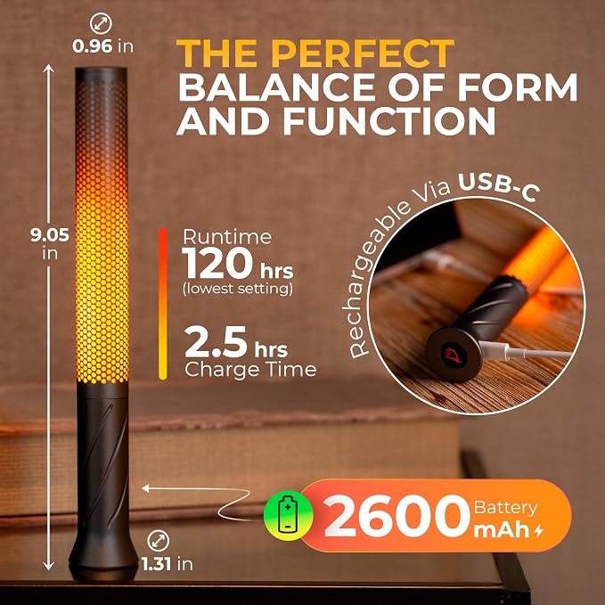 LED Candle Light, Cordless Table Lamps, Bedside Lamps w/2 Modes, Rechargeable - Image 4