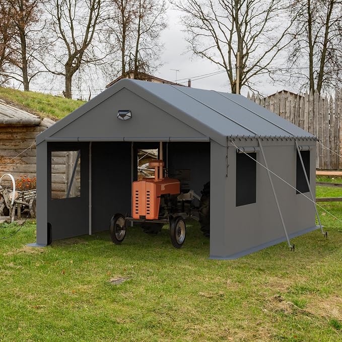 12x20 Carport Canopy, Heavy Duty Car Port, Portable Car Ports Garage - Image 9