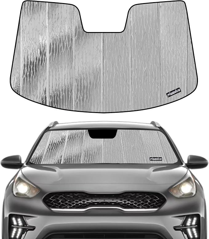 Windshield Sun Shade for Kia NIRO 2017-2022, Front Window Sunshade Shield by Pigenius