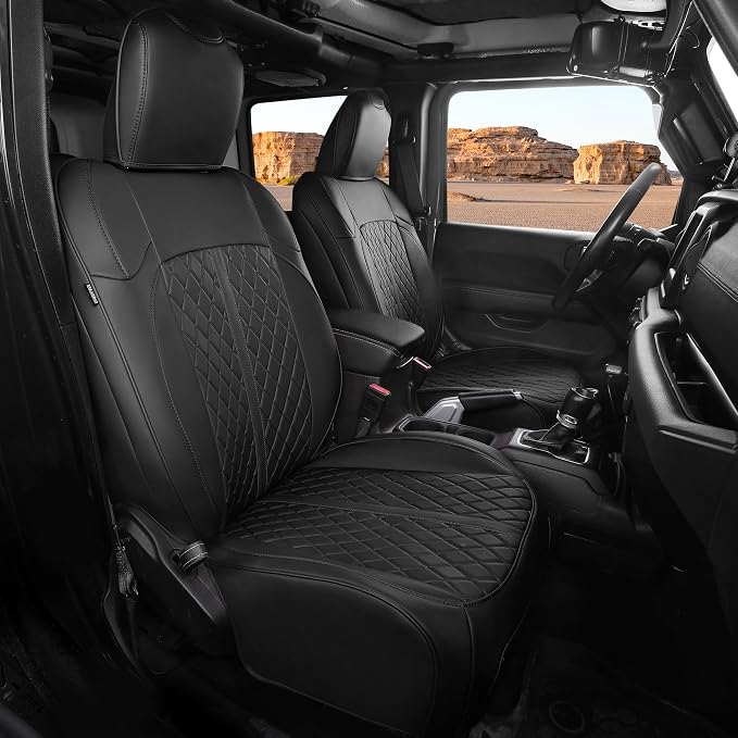 for Jeep Wrangler Seat Covers 4Door JL 2018 2019 2020 2021 2022 2023 2024 2025 by RIDEPOSH