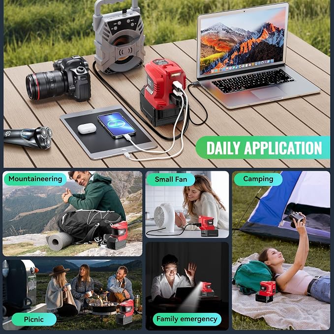 Power Inverter Compatible with Milwaukee 18V Battery, Ecarke 200W Portable - Image 7