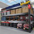 77" W Storage Shelves Heavy Duty Garage Shelving 4 Tier Metal Shelving Unit by PMKES