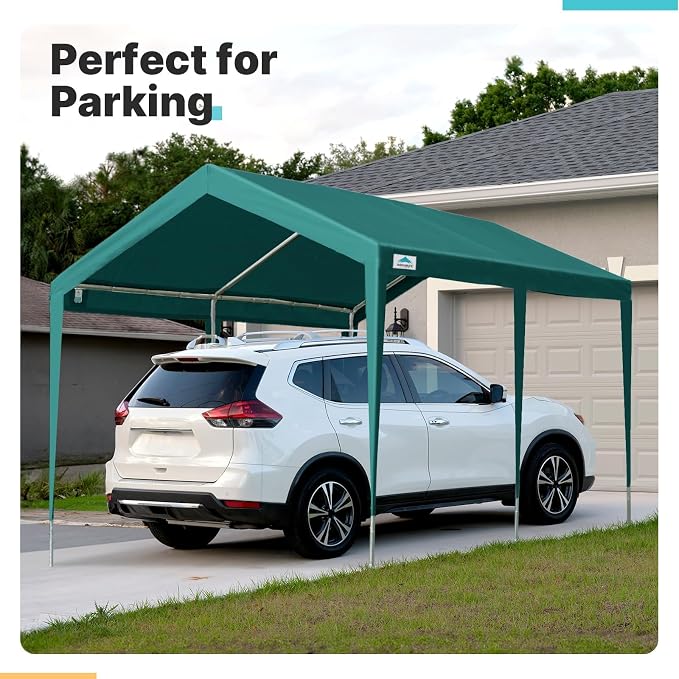 ADVANCE OUTDOOR Adjustable 10x20 ft Heavy Duty Carport Car Canopy Garage Boat - Image 6