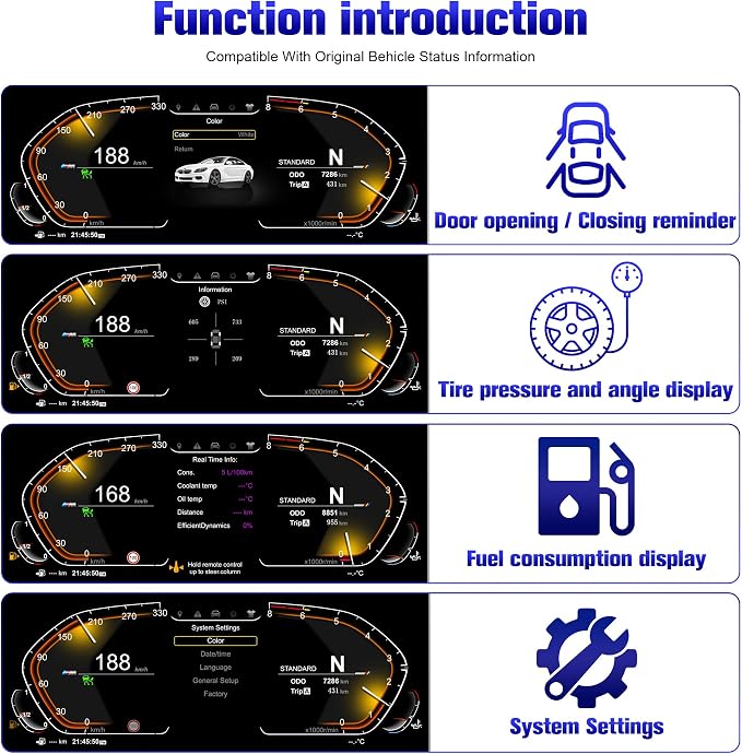 Speedometer Instrument for BMW F11 F18 2010-2017，12.3 inch Linux System - Image 4