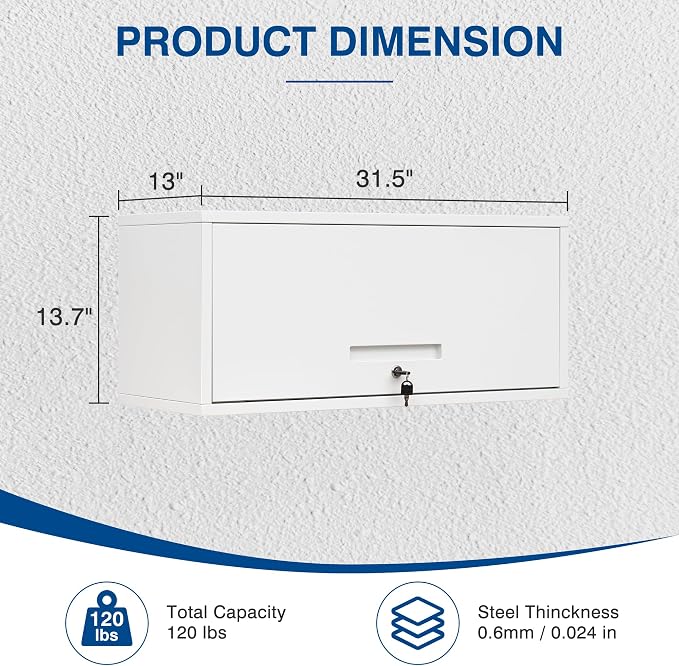 Metal Storage Cabinet White Wall Cabinets - Image 3