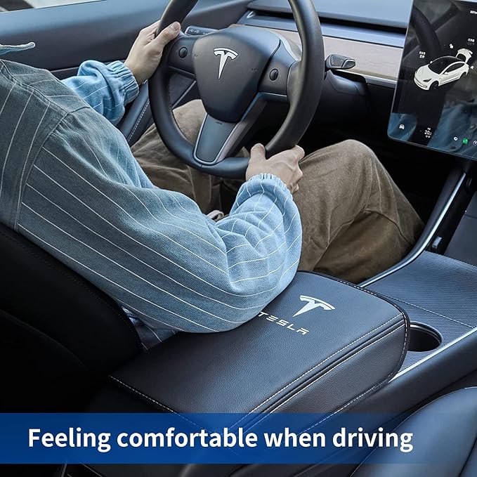 Car Armrest Cover for Tesla Model 3 Y Leather Center Console Armrest Box Cover - Image 6