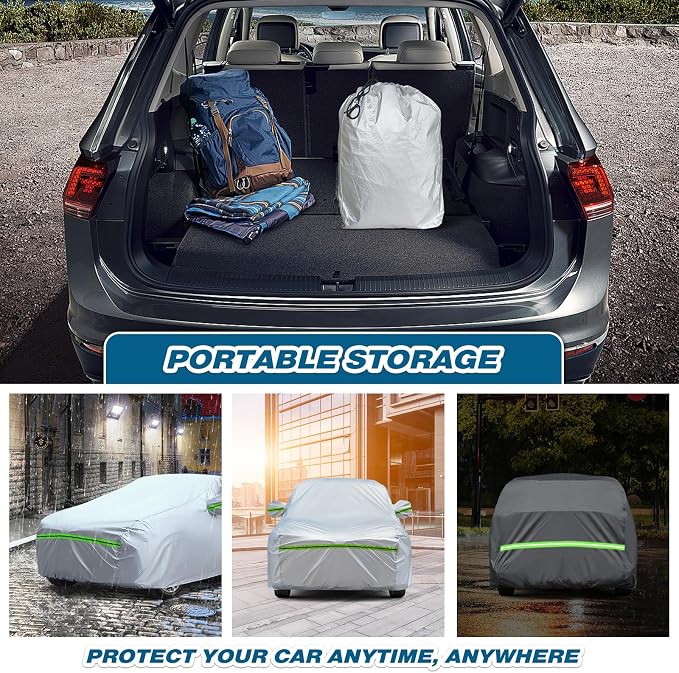 TUCAREST 6-Layers Premium Full Car Cover Hard Shell Zipper Design Waterproof - Image 7