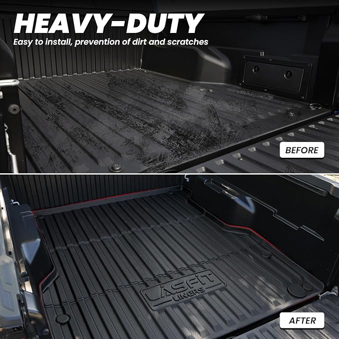LASFIT Bed Mat for Toyota Tacoma 2024 2025 Truck Bed, All Weather 5 ft Rubber - Image 4