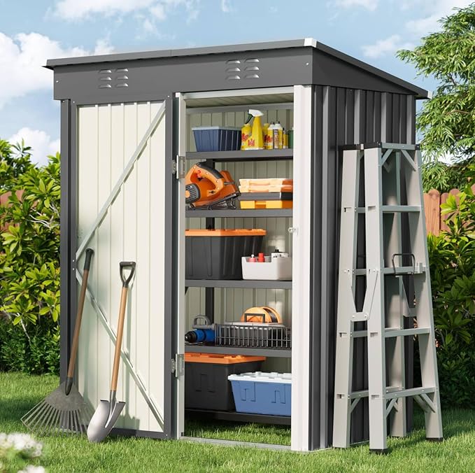 Bealife 5' x 3' Outdoor Storage Shed Clearance, Metal Outdoor Storage Cabinet by Bealife
