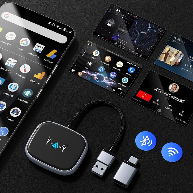Wireless Android Auto Adapter, Wireless carplay Adapter, Latest NFC Touchscreen - Image 6