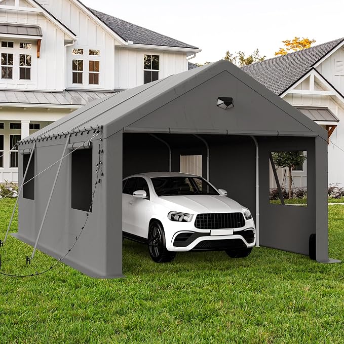 12x20 Carport, Heavy Duty Carport Canopy Garage by BENASS