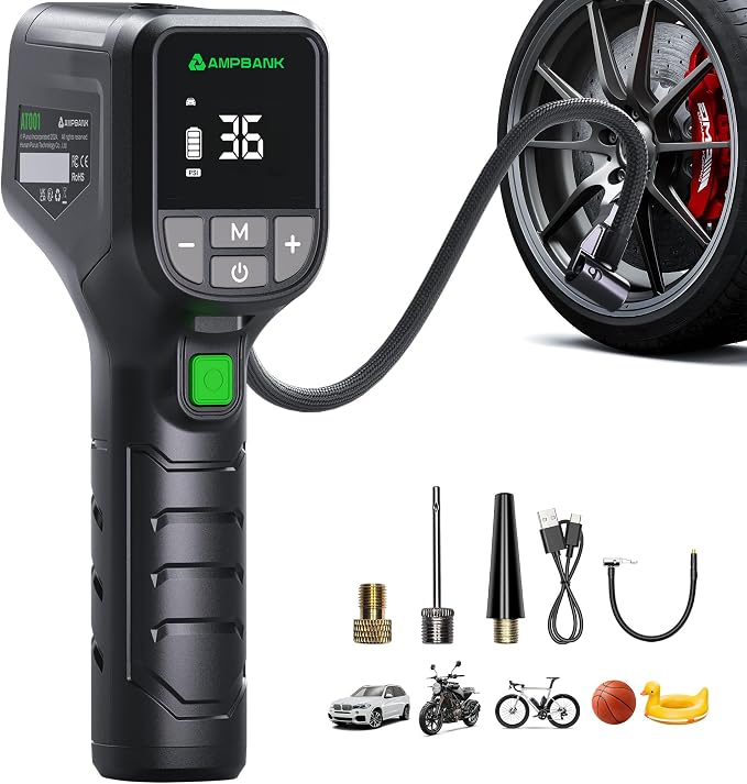 Tire Inflator Portable AMPBANK AT001, Portable Tire Inflator by AMPBANK