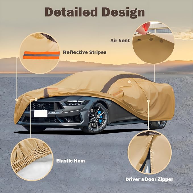 Mustang Car Cover Waterproof All Weather Compatible - Image 2