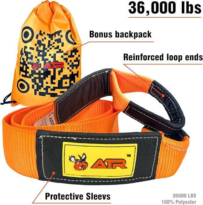 ATR Tree Saver Strap 3.5" x 8ft – 36, 000 lbs Break Strength, Heavy Duty Tow - Image 2