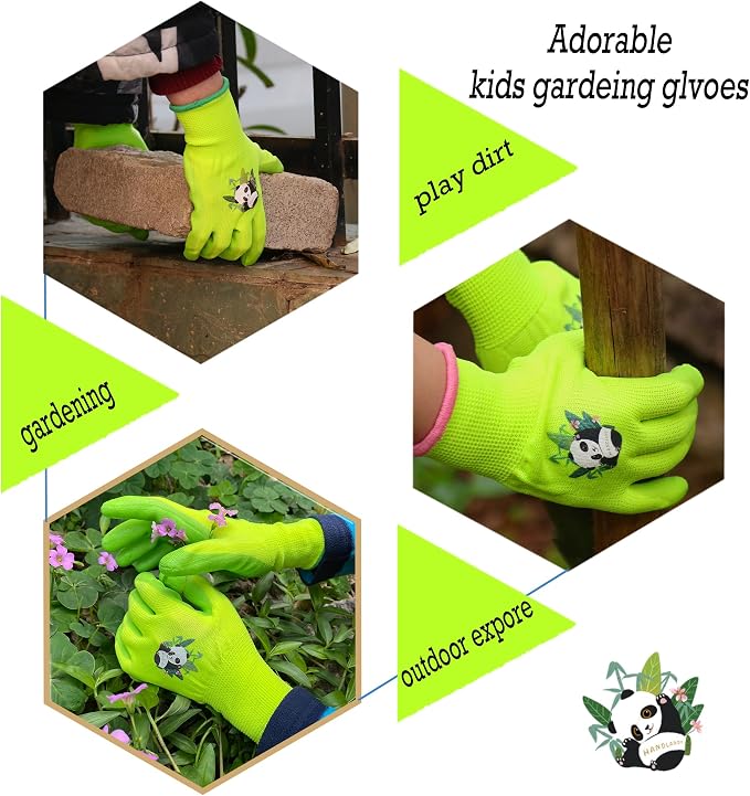 HANDLANDY 2 Pairs Kids Gardening Gloves, Toddler Children Garden Yard Work - Image 4