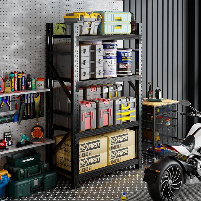 3000LBS Heavy Duty Storage Shelves, 4-Tier Adjustable Garage Organization by Qxdyt
