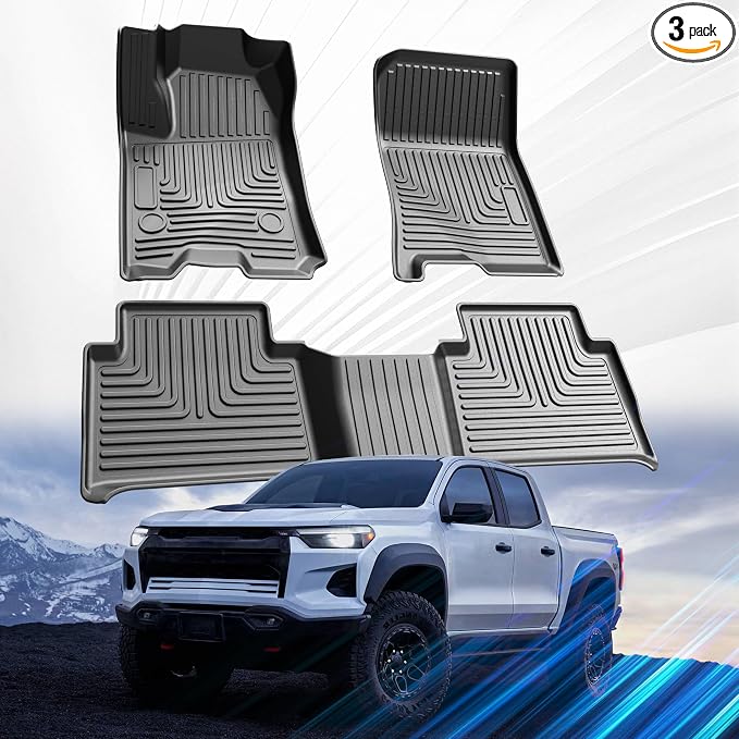 Car Floor Mats for Chevrolet Chevy Colorado/GMC Canyon Crew Cab 2023 2024 2025 by SSESS