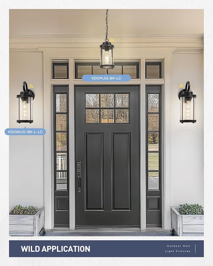 kudos Dusk to Dawn Outdoor Lighting, 15.8 inch Large Cylinder Porch Lights - Image 7
