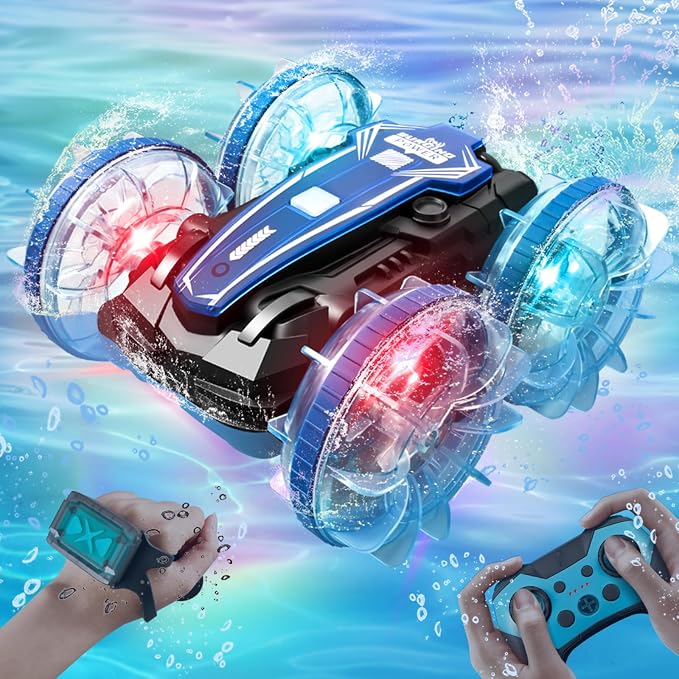 Toys for Ages 5-13, Amphibious Remote Control Car, 2.5GHz 4WD 131Ft 360° by CameraforKidsInstantPrint
