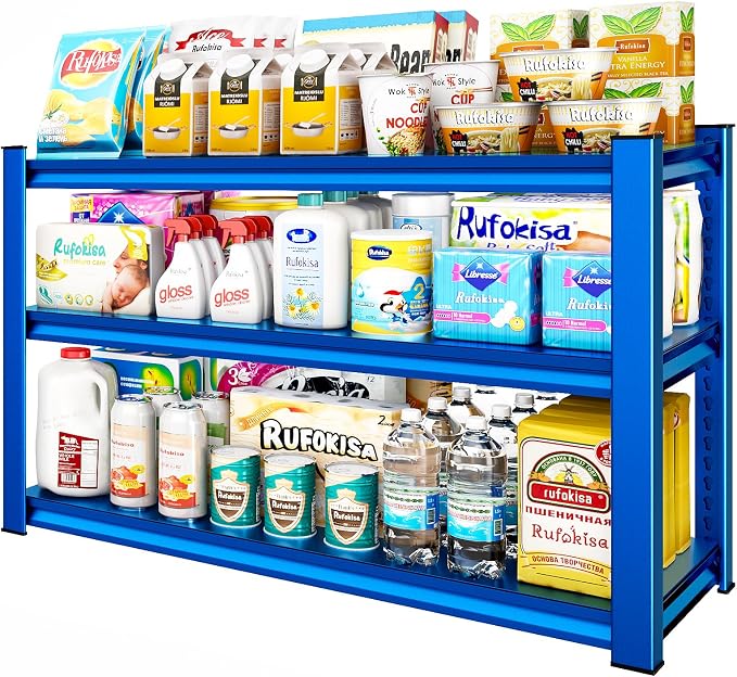 3-Tier Garage Shelving Heavy Duty，48" W Metal Shelving Unit by Rufokisa