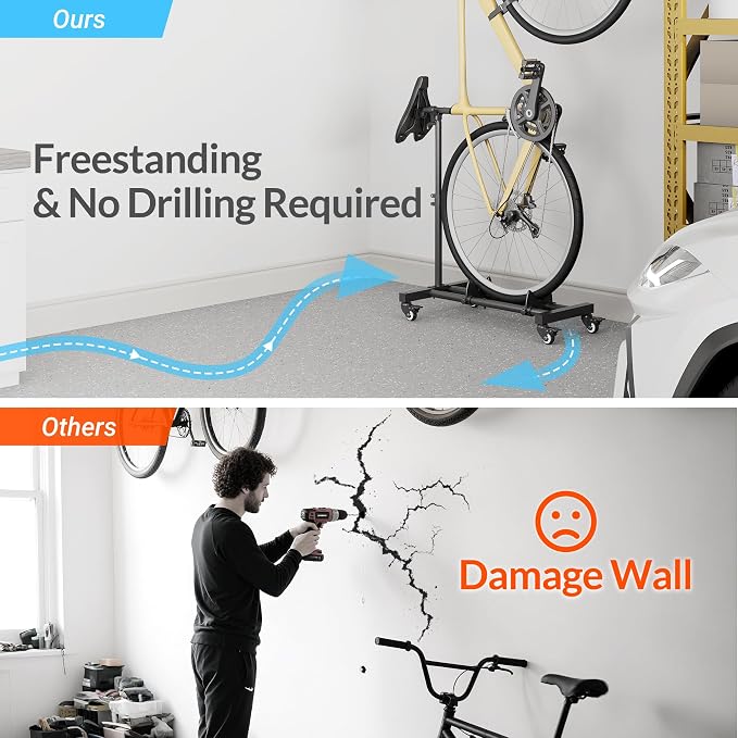 Vertical Bike Stand, Freestanding Indoor Bike Storage Rack Upright Bicycle - Image 4