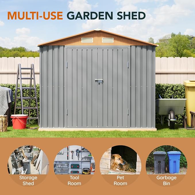 6x8FT Metal Shed & Outdoor Storage Shed - Image 5