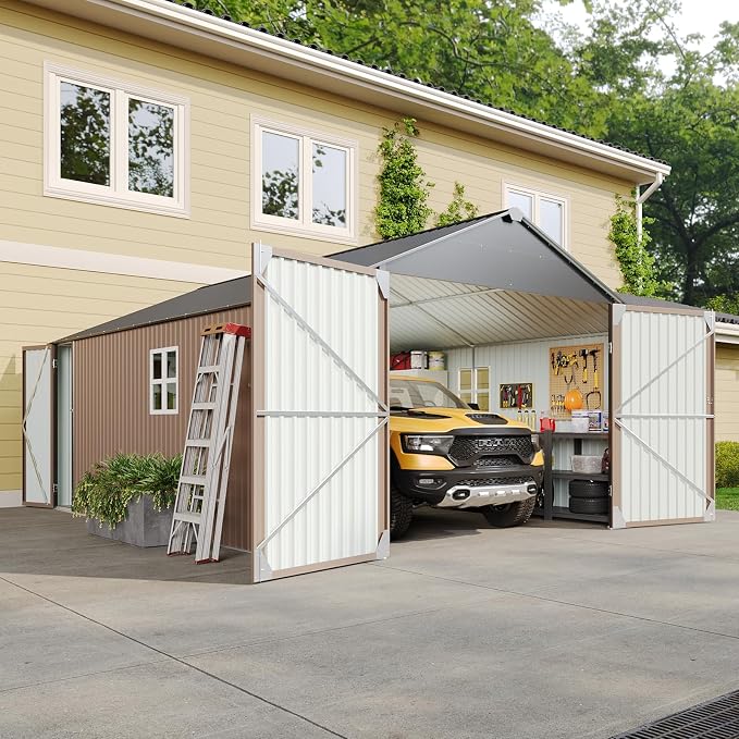 Aoxun 12x20x9.3 FT Shed Outdoor Metal Garage Shed 1700 CUFT Extra Large Storage by Aoxun