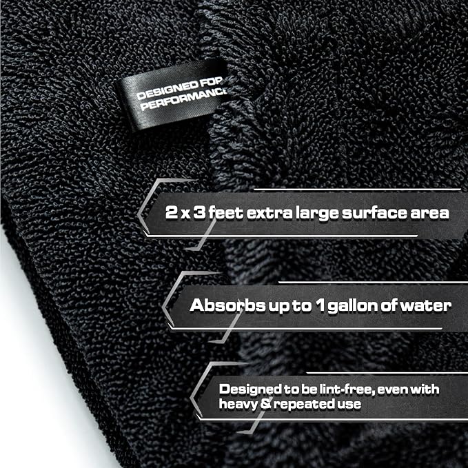 Blackline Car Drying Towel - 2ft x 3ft XL - Image 5