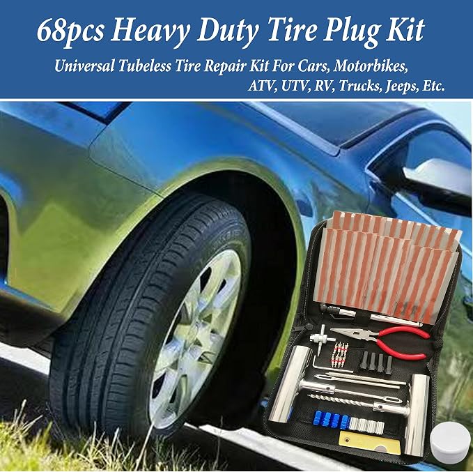 Tire Repair Kit, Universal Tire Repair Tools Flat Tire Puncture Repair - Image 6