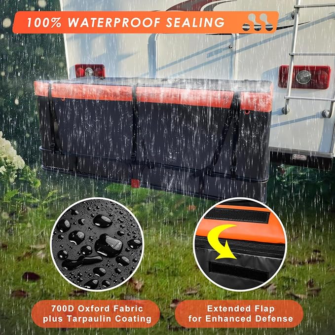 MeeFar Hitch Mount Cargo Carrier Basket 53" x19" x 5"+Waterproof Cargo Bag - Image 4