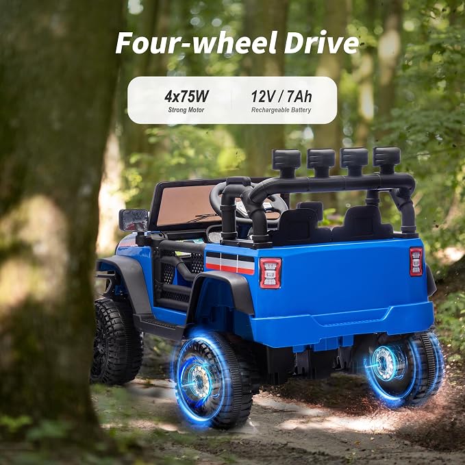 4WD Kids Ride on Car Truck, 12V 7Ah Kids Electric Vehicles Car Ride on Toy - Image 2