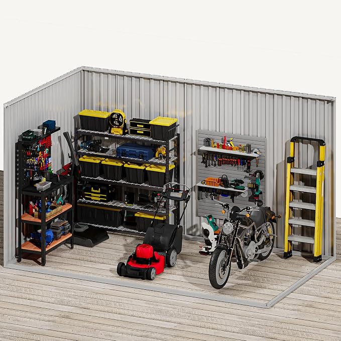DWVO Storage Shed 9x6 FT for Bicycle Functional Metal Tool Shelter Garden - Image 6