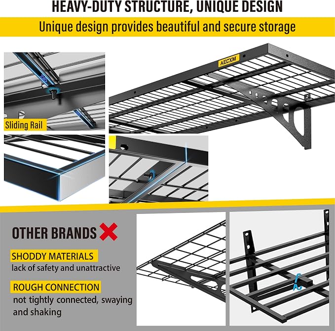 1.64x4ft 4Pack Wire Shelving Unit Heavy Duty Garage Storage Shelves Wall - Image 4