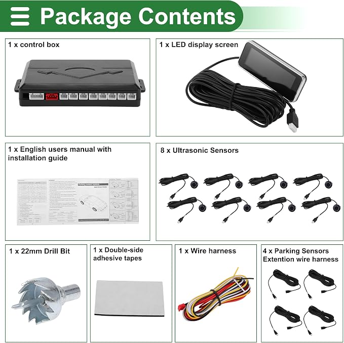 Motoforti Auto Vehicle Reverse Backup Radar System Reverse Parking Sensors - Image 8