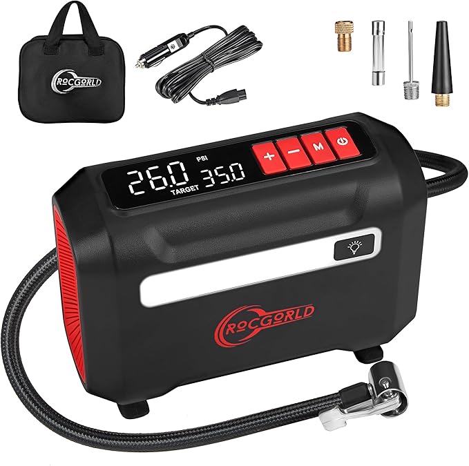 R8 Tire Inflator Portable Air Compressor, DC 12V Air Compressor Portable by ROCGORLD
