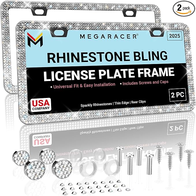 Dazzling Bling License Plate Frames by MegaRacer