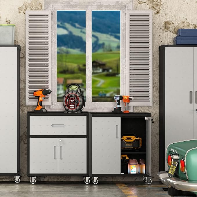 Metal Tool Cabinet, Garage Storage Cabinet System, Wall Cabinet & Locking - Image 2