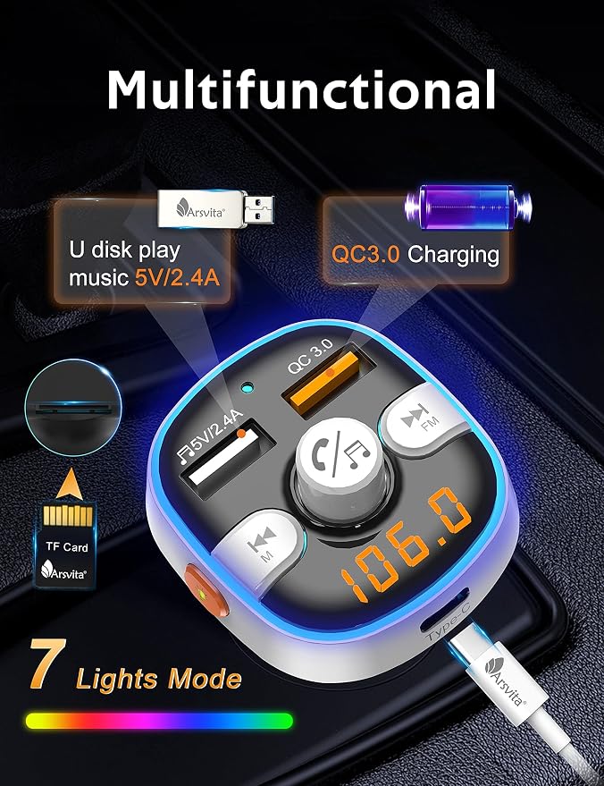 Arsvita Bluetooth FM Transmitter - Image 3