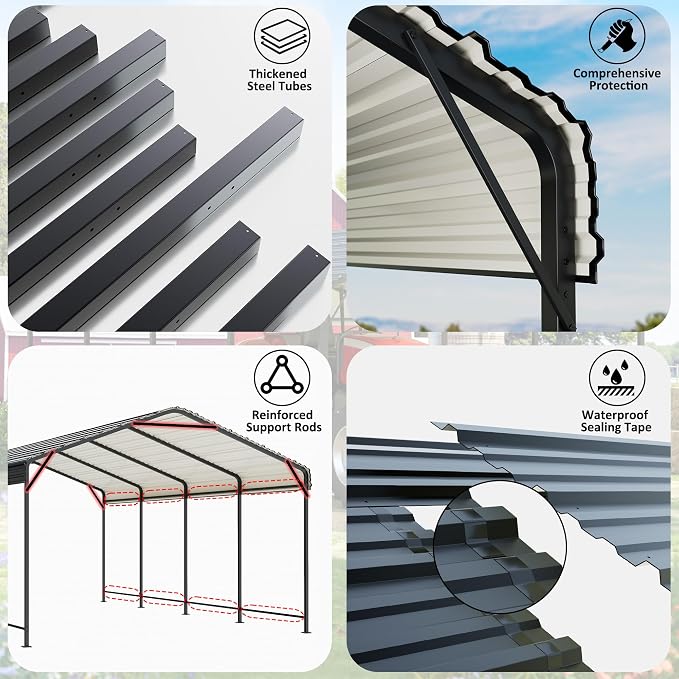 Polar Aurora 10x15 FT Metal Carport - Image 2
