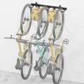 monTEK Enhanced Bike Storage Rack, Adjustable 3-Bike and 2-Helmet Hangers by monTEK