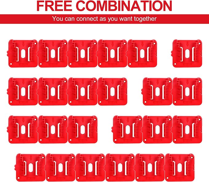 12 Pack Battery Holder for Milwaukee M18 18V Battery Mounts Dock Holder Fit for - Image 5