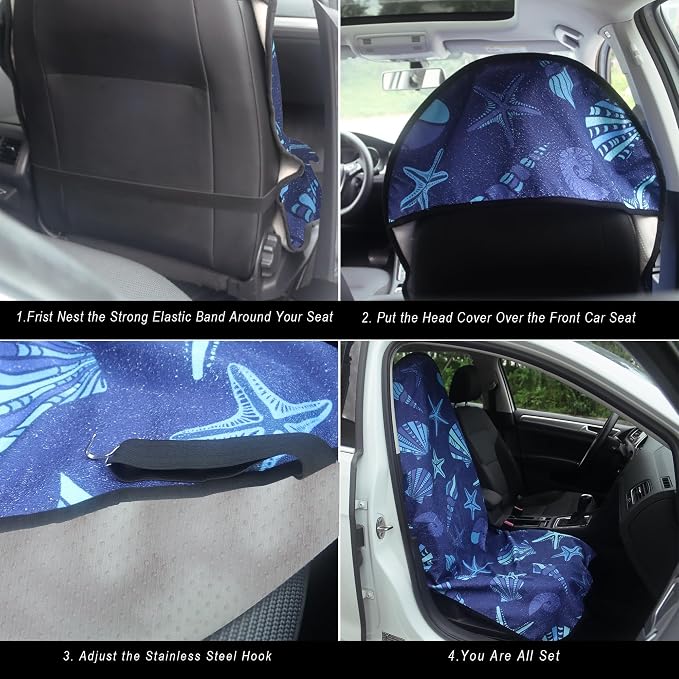 Car Seat Cover Protector Front Seats, - Image 4