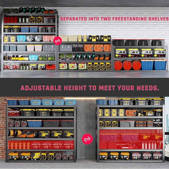7 Tier Garage Shelving Heavy Duty, Commercial Metal Shelves - Image 5