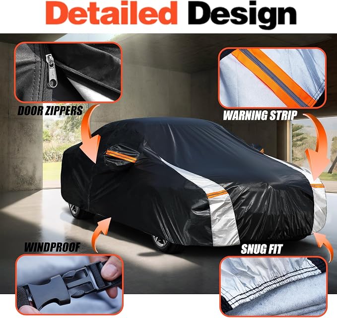 12-Layer Custom Fit Car Cover for Tesla Model X, Upgraded Waterproof - Image 3