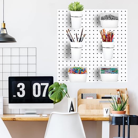 6 Sets Pegboard Bins Cups with Hooks Loops, Pegboard Hooks Assortment, Hooks - Image 3