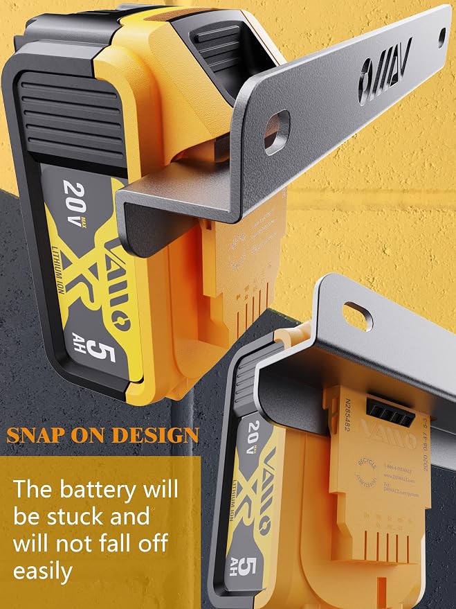 VAIIO Compatible DeWalt 20V 60V 12V Battery Rack Holder, Wrought Iron Heavy - Image 2
